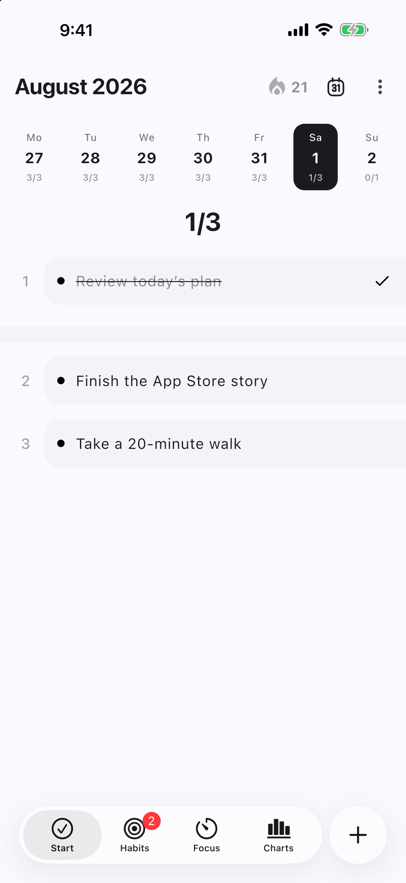3Things version 3 showing Today